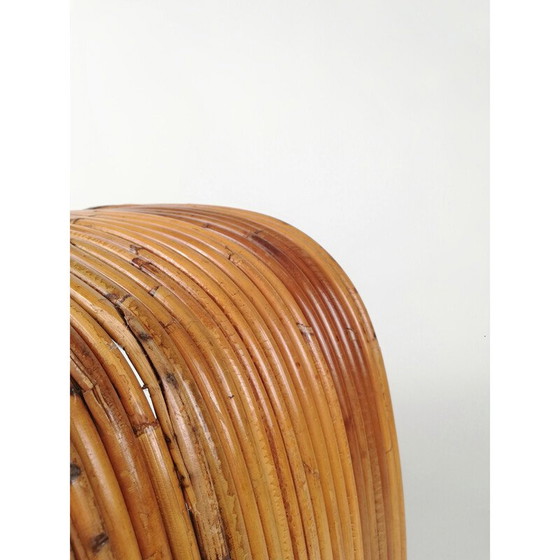 Image 1 of Vintage rattan flower stand , Italy 1960s