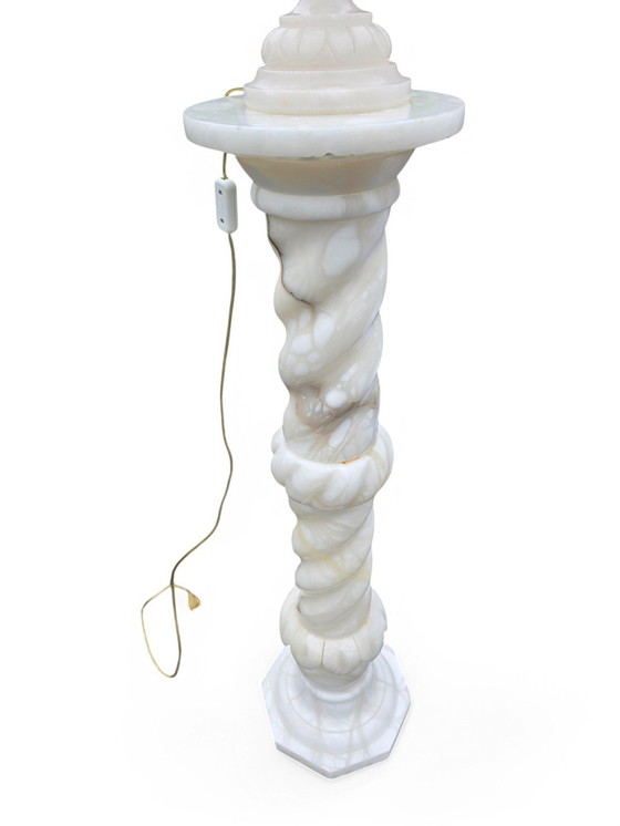 Image 1 of Neoclassical Alabaster Column Urn Lamp