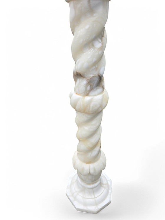 Image 1 of Neoclassical Alabaster Column Urn Lamp