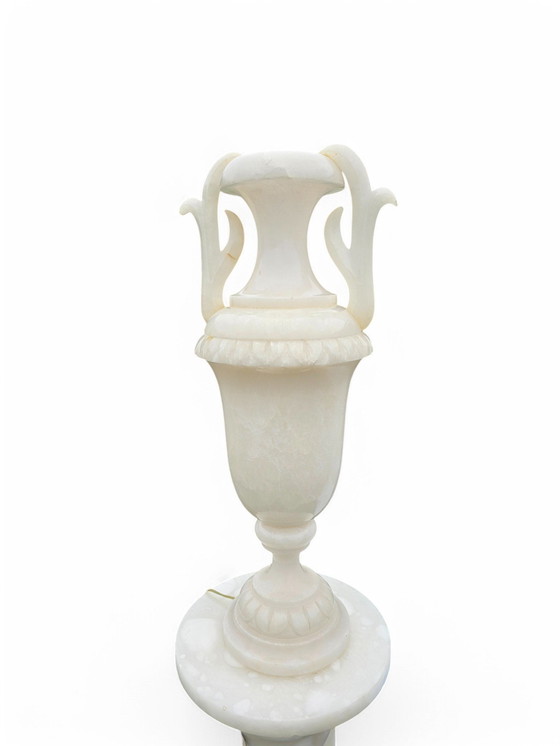 Image 1 of Neoclassical Alabaster Column Urn Lamp
