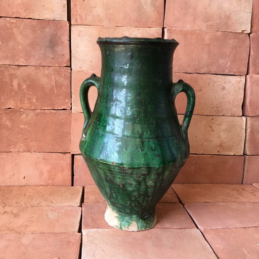 Tamegroute Glazed Earthenware Pottery Vase