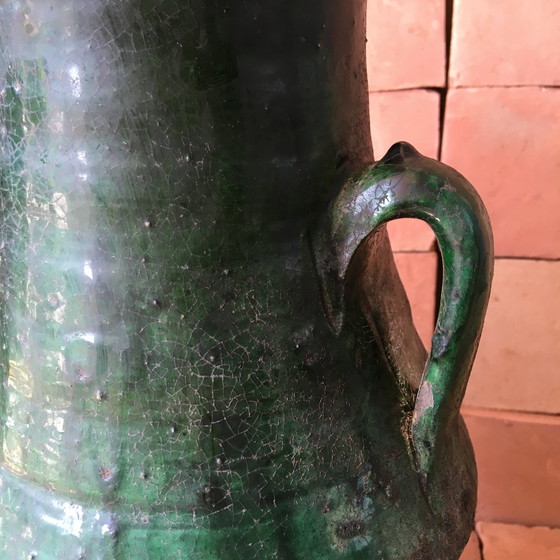 Image 1 of Tamegroute Glazed Earthenware Pottery Vase