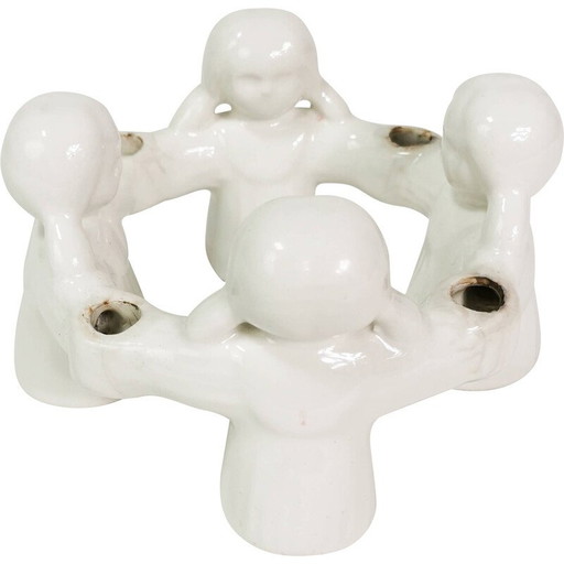 Vintage porcelain candlestick, Denmark 1970s