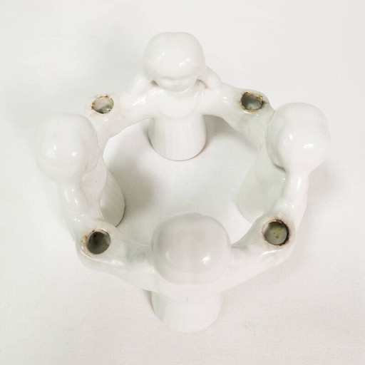Vintage porcelain candlestick, Denmark 1970s
