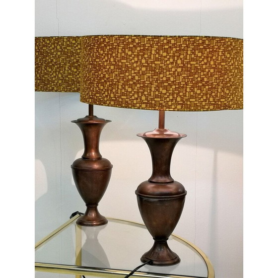 Image 1 of Coppia di lampade vintage in rame patinato, 1970