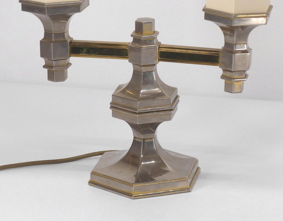 Image 1 of Pair Of Chromed Metal Candelabra Lamps Nagel 1970