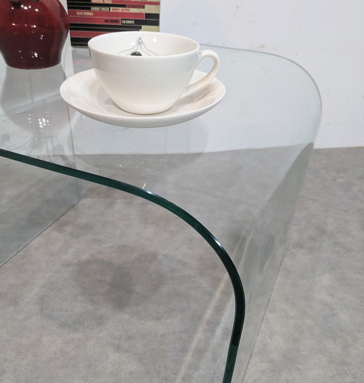 Water fall glass coffee table