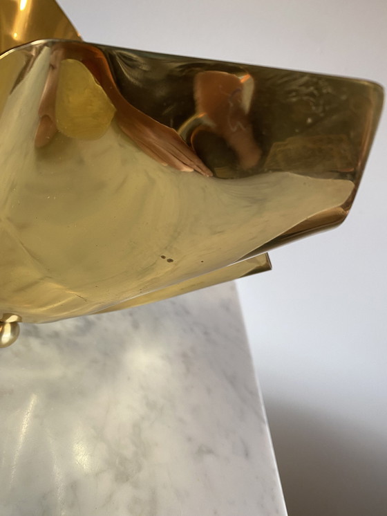 Image 1 of Mid - Century Brass "Handkerchief" Showpiece Bowl