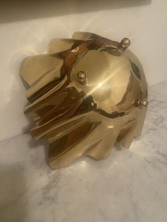 Image 1 of Mid - Century Brass "Handkerchief" Showpiece Bowl