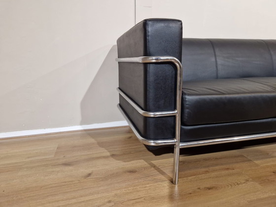 Image 1 of Almachair 3 Seater Design Sofa Black Leather New Condition