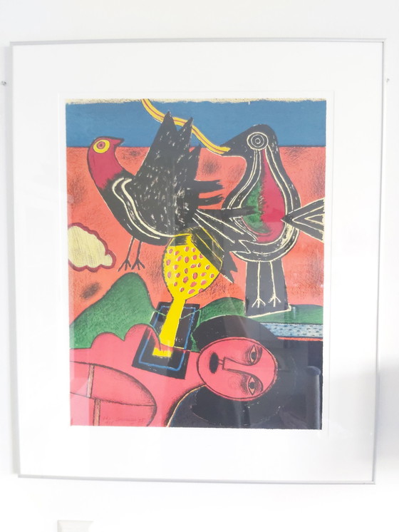 Image 1 of Corneille silkscreen prints, La maison bleue and Léte dans la tete