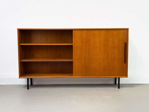 Teak Bookcase With One Sliding Door From Wk Möbel, 1960S