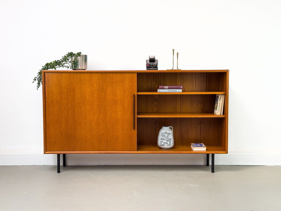 Image 1 of Teak Bookcase With One Sliding Door From Wk Möbel, 1960S