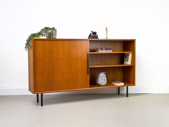 Image 1 of Teak Bookcase With One Sliding Door From Wk Möbel, 1960S