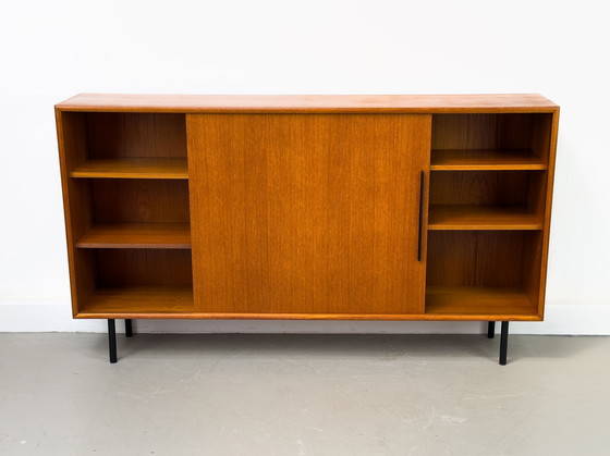 Image 1 of Teak Bookcase With One Sliding Door From Wk Möbel, 1960S