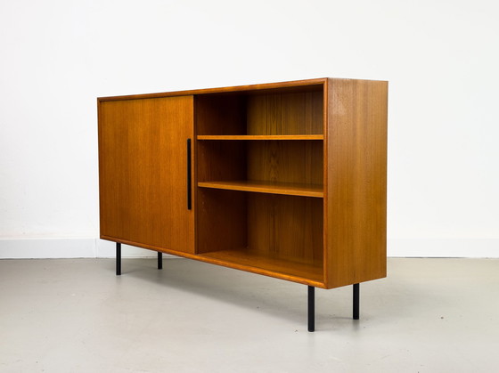 Image 1 of Teak Bookcase With One Sliding Door From Wk Möbel, 1960S