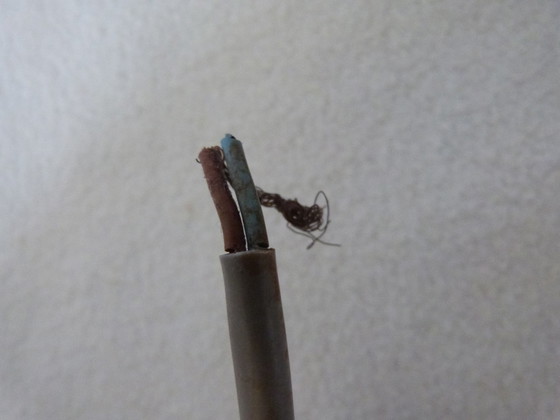 Image 1 of Lustre plafonnier en verre et inox vintage