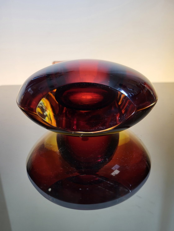 Image 1 of Murano multicolored glass ears vase, Sommerso technique, Seguso Flavio Poli, Italy