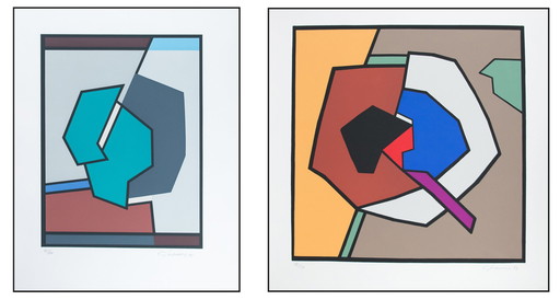 2x Godfried Lamers 'Composition' screen prints