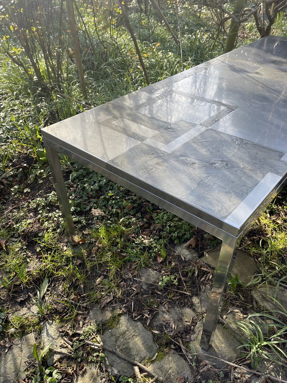 Image 1 of Heinz Lilienthal brutalist metal coffee table, modern rectangle table