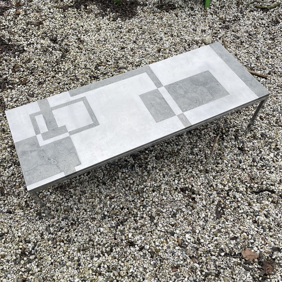 Image 1 of Heinz Lilienthal brutalist metal coffee table, modern rectangle table