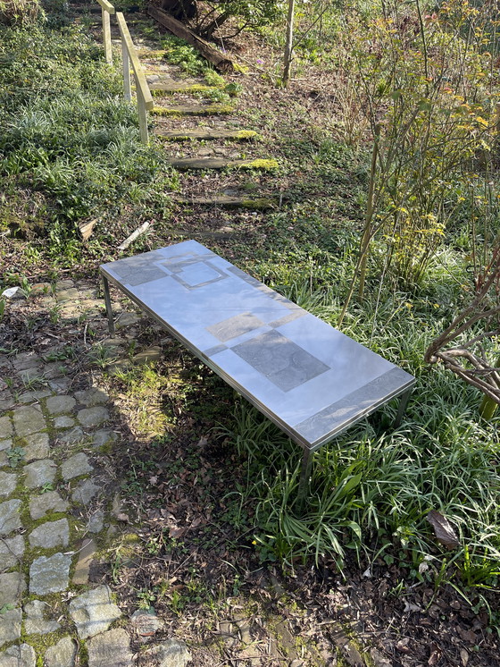 Image 1 of Heinz Lilienthal brutalist metal coffee table, modern rectangle table