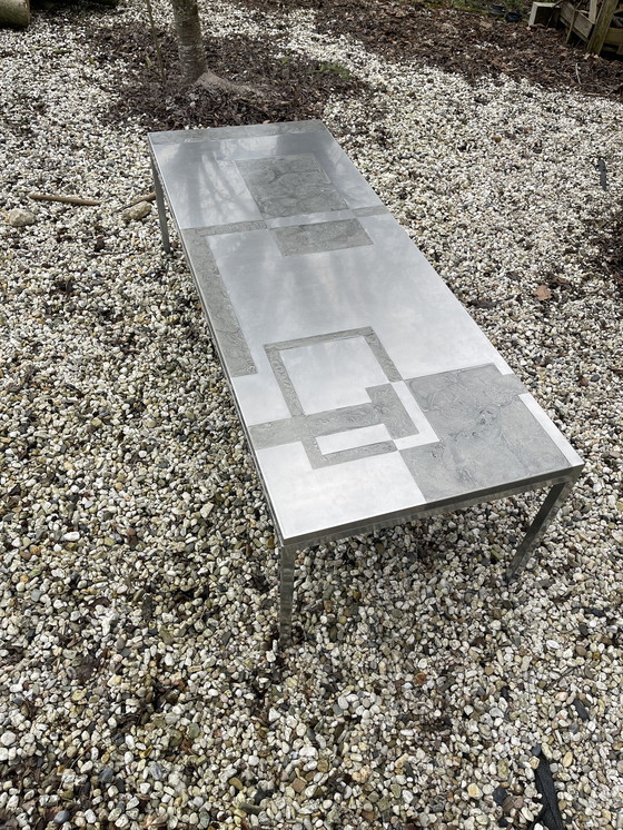 Image 1 of Heinz Lilienthal brutalist metal coffee table, modern rectangle table