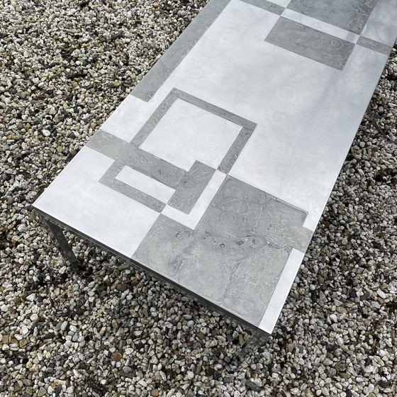 Image 1 of Heinz Lilienthal brutalist metal coffee table, modern rectangle table