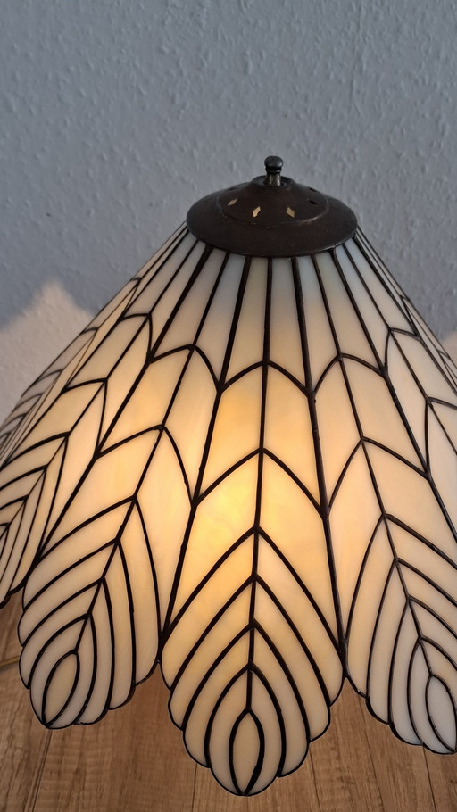 Old, vintage bedside lamp in Tiffany style