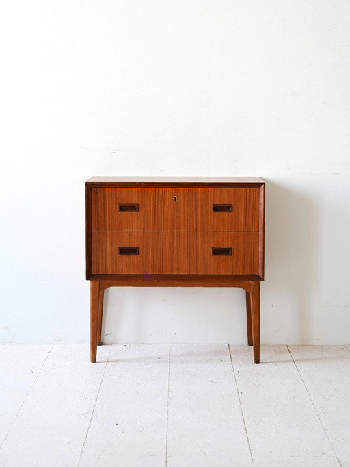 1950S Teak Nightstand With Drawers