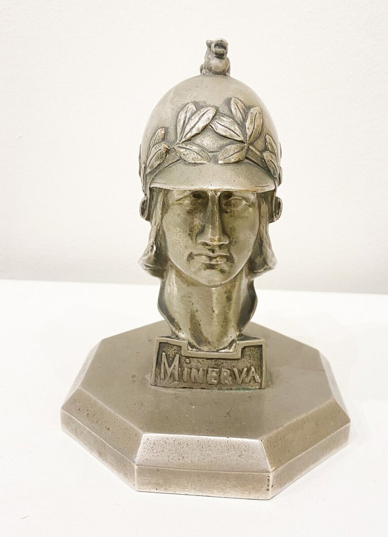 Image 1 of Minerva Mascot In Metal After Pierre De Soete, Base Added, 1930, Belgium