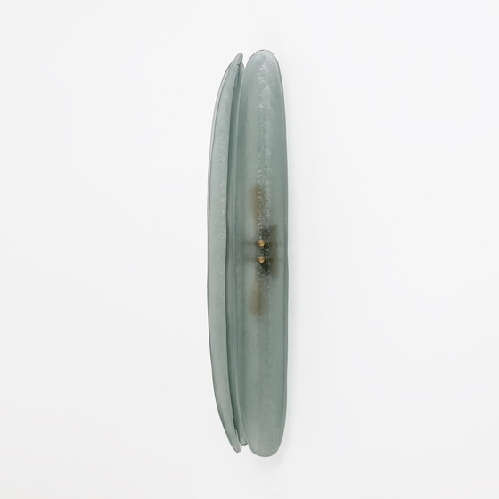 Image 1 of 2x Mid-Century Modern Aqua Green Murano Glass Sconces