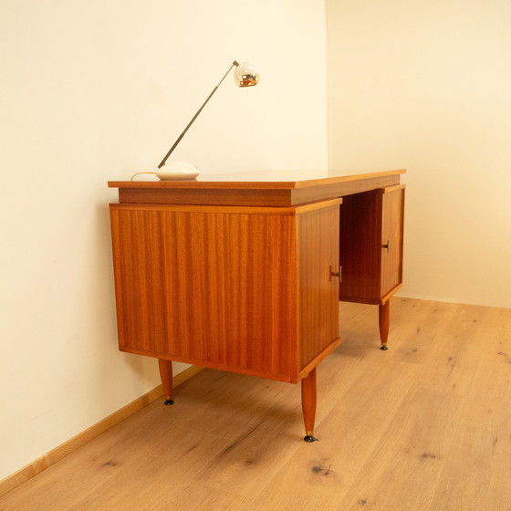 Image 1 of desk by sicame, tropical wood, 1960s