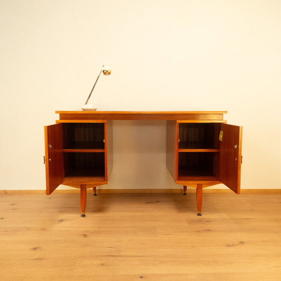 Image 1 of desk by sicame, tropical wood, 1960s