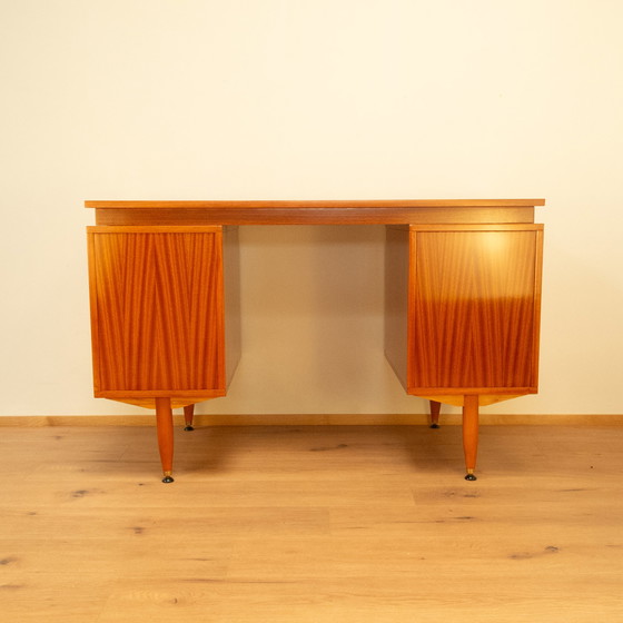 Image 1 of desk by sicame, tropical wood, 1960s