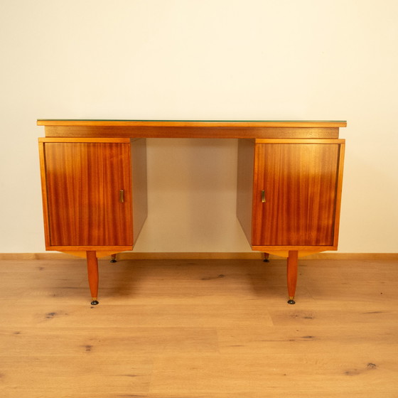 Image 1 of desk by sicame, tropical wood, 1960s