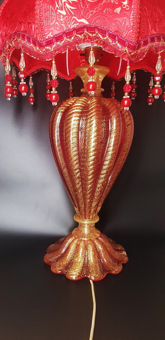 Image 1 of 40'S Barovier&Toso Large Murano Glass Coordonato D'Oro Table Lamp 