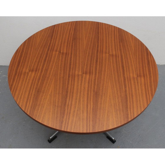 Image 1 of Vintage coffee table with walnut and chrome veneer, 1960