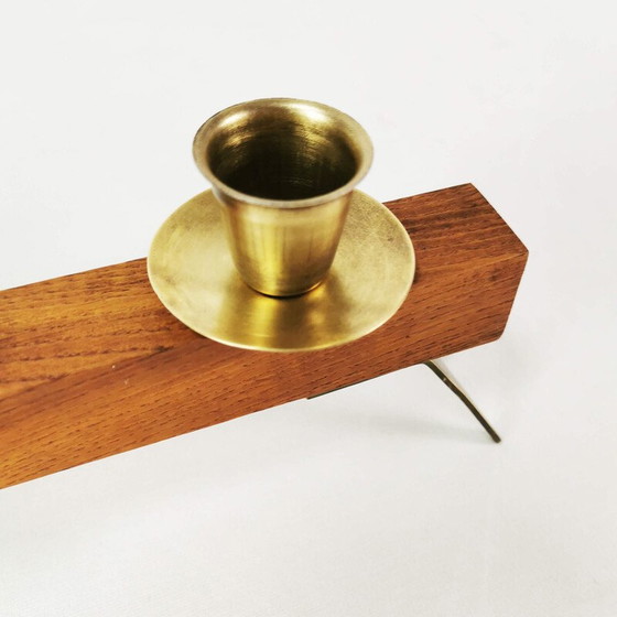 Image 1 of Modernist vintage teak candlestick, Germany 1960s