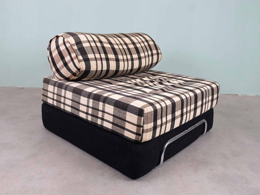 Fauteuil daybed classique à carreaux