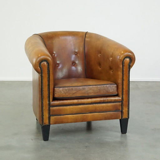 Sheep leather club chair