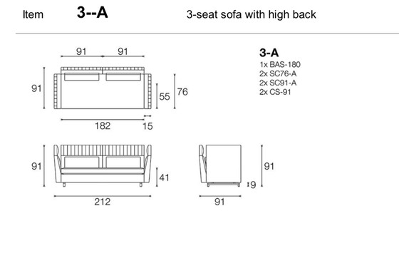 Image 1 of Molinari Metamorfosi 3 seater sofa