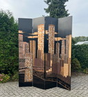 Vintage Folding Screen Skyline Manhattan