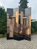 Vintage Folding Screen Skyline Manhattan