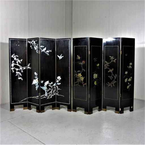 Midcentury Chinese lacquer room dividers