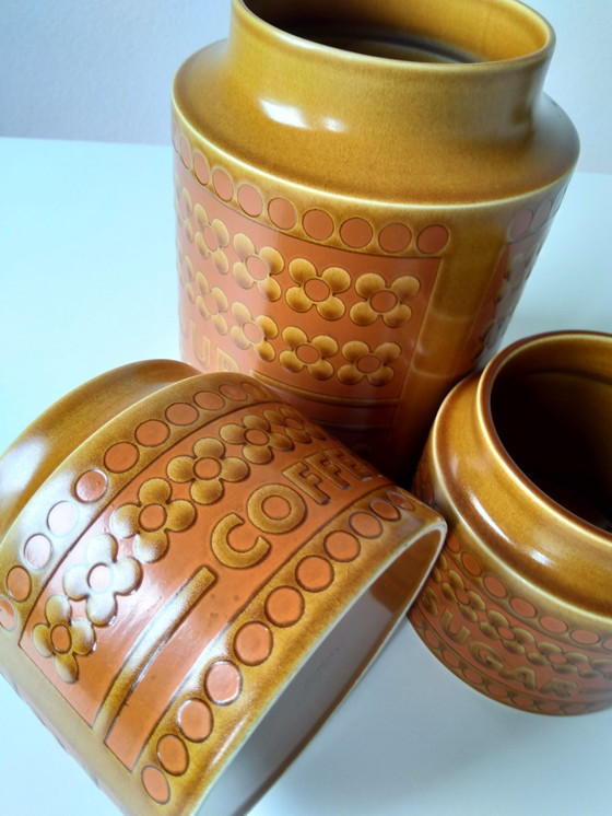 Image 1 of 3x Hornsea Saffron storage jars