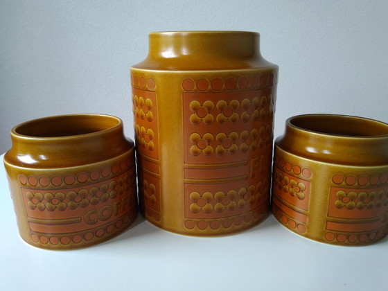 Image 1 of 3x Hornsea Saffron storage jars