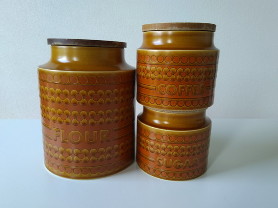 Image 1 of 3x Hornsea Saffron storage jars