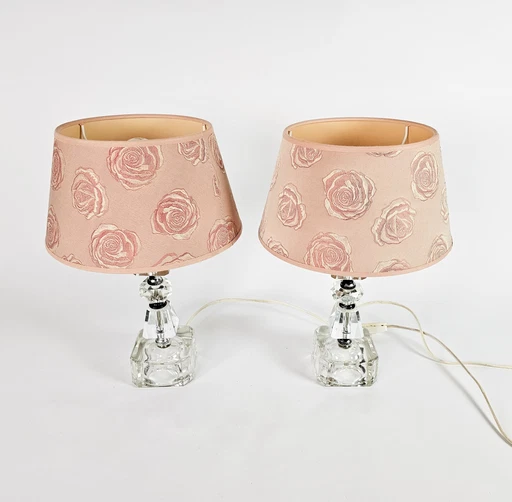 Hollywood Regency - Importé - Cristal de plomb taillé à la main - Lampes de table (2) - 1960s