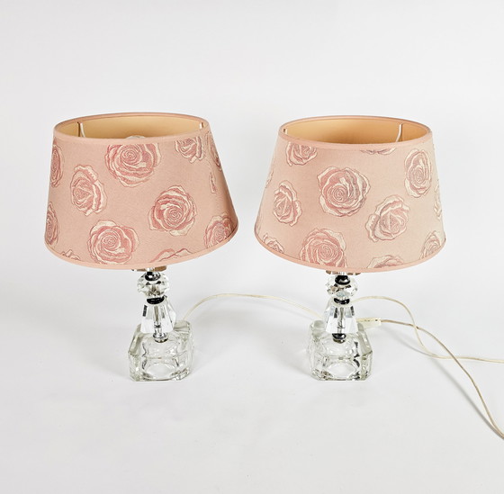 Image 1 of Hollywood Regency - Imported - Hand Cut Lead Crystal - Table lamps (2) - 1960's